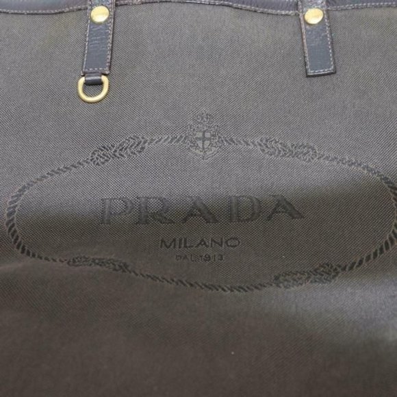 Prada Dark Brown Canapa Style Satchel Tote Shoulder Bag - Picture 3 of 9